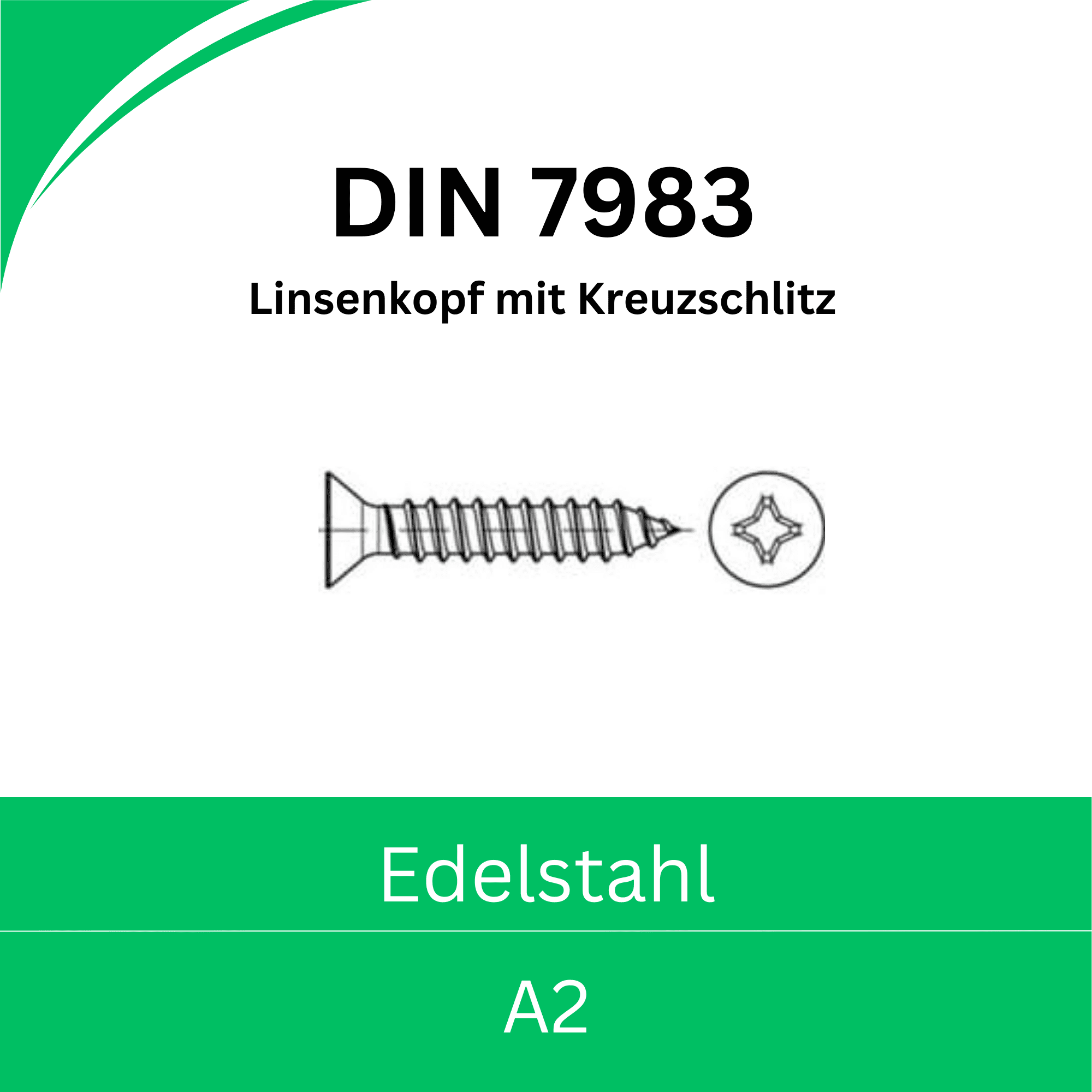 Bild von ➤ Kategorie: DIN 7983 Edelstahl (A2) 